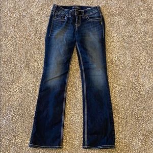 Silver Slim Boot Cut Jeans